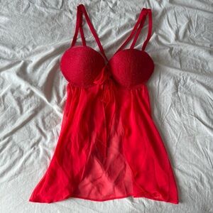Victoria Secret Red Babydoll Lingerie 34C